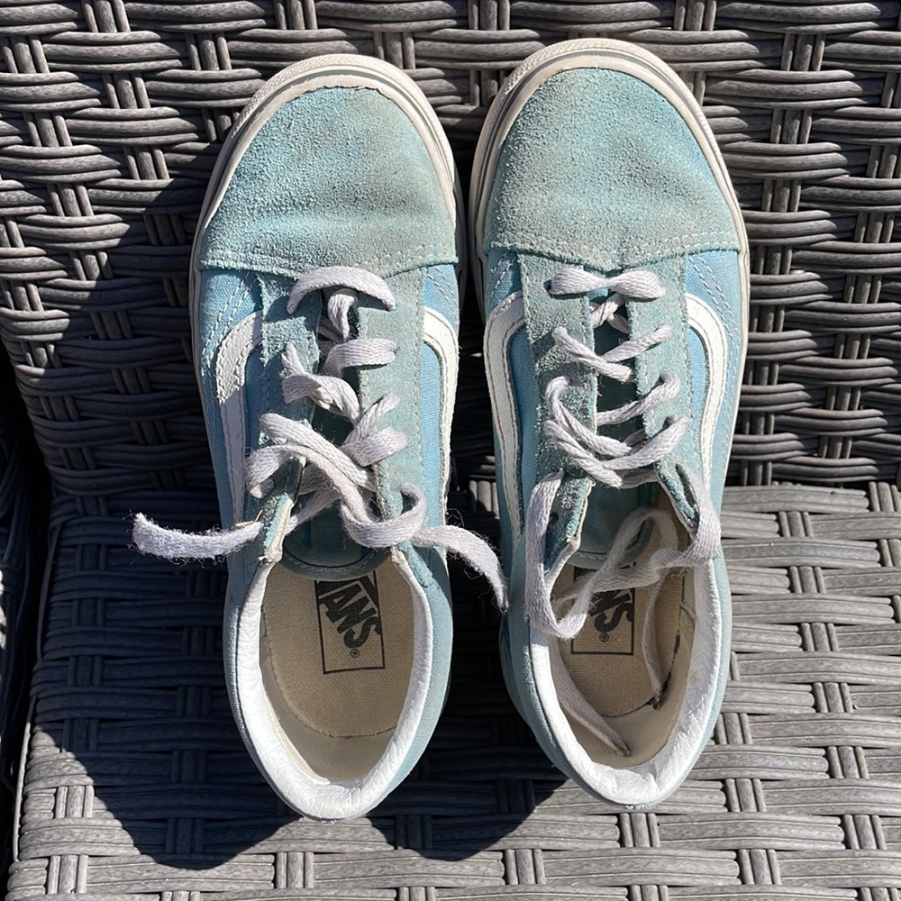 VGC Kids Blue Suede Vans - Size 2